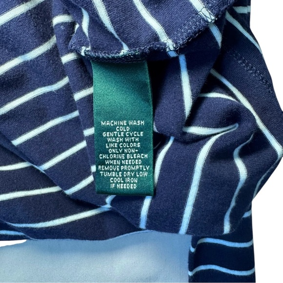 Lauren Ralph Lauren Dress M Medium Stretch Stripe Cruise Resort Nautical  Belted - Picture 9 of 9